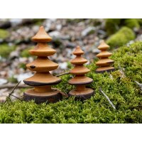Handgedrechselter Deko Baum aus Erlenholz geölt -...