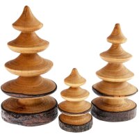 Hand-turned decorative tree made of oiled alder wood -...