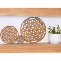 Wooden mural / window picture Flower of Life made of...
