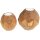 Oiled oak tealight holder set | diamond-cut balls with tealight in glass