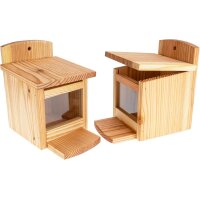 Squirrel feeder made of European larch - including nut dispenser / food box