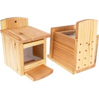 Squirrel feeder made of European larch - including nut dispenser / food box