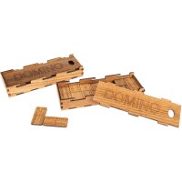 Domino game made of oiled oak - Including tiles in wooden...
