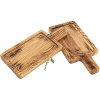 Holz Servierbrett - Kaffee Tabelett mit Griff aus Eiche...