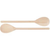 Customized wooden cooking spoon 30 cm oval with laser engraving / cut Two engravings up to 5 cm² -