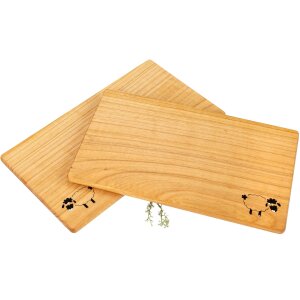 Schneidebrett aus geöltem FSC® Kirschholz - 26 x 15 x 1 cm - Schaf