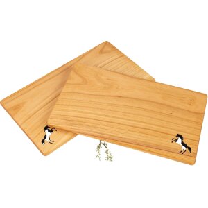 Schneidebrett aus geöltem FSC® Kirschholz - 26 x 15 x 1 cm - Pferd