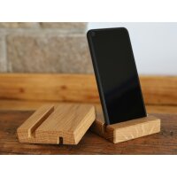 Personalized Smartphone & Tablet Stand Made of Oiled Oak with Laser Engraving