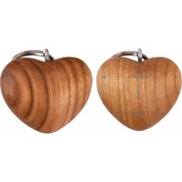Personalized heart-shaped key ring made of oiled cherry wood with laser engraving