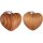Personalized heart-shaped key ring made of oiled cherry wood with laser engraving