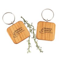 Quadratischer Schlüsselanhänger aus FSC®...
