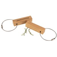 Personalized chopstick key ring made of oiled oak wood...