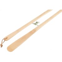 Personalisierter Holz Schuhlöffel XXL 63 cm aus Buche geölt mit Laser Gravur bis 10 cm²