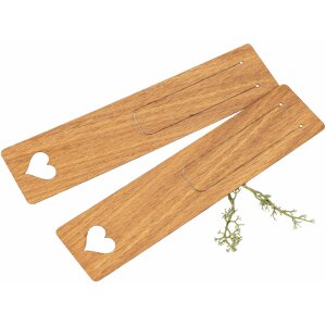 Oak Wood Bookmark with Heart | Oiled & Flexible