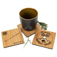 Personalized wooden coasters made of FSC® oiled oak with