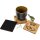 Personalized wooden coasters made of FSC® oiled oak with laser engraving up to 10 cm²