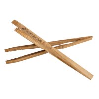 Personalized barbecue tongs / sausage tongs made of oiled oak 39 cm with laser engraving up to 5 cm²