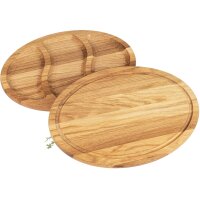 Wooden bowl/cutting board (2-in-1) made of oak -...