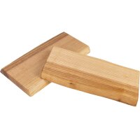 Schneidebrett mit Baumkante geschliffen aus Kern Esche 22 mm dick | 27 x 14-16 cm