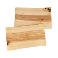 Schneidebrett mit Baumkante geschliffen aus Kern Esche 22 mm dick | 47 x 25-30 cm
