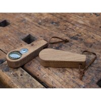 Personalized bottle opener made of oiled oak with leather...
