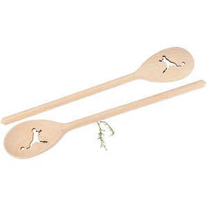 Holz Kochlöffel oval aus Buche – 30 cm – mit Fußballer Ausschnitt