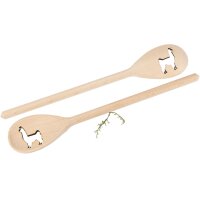 Wooden cooking spoon made of beech wood - 30 cm - oval -...