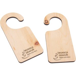 Türanhänger aus Zirbenholz – 17,2 × 7,5 cm | Klinkenschild mit individueller Lasergravur