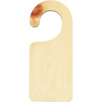 Individualized wooden door hanger made of Swiss stone pine - doorplate with laser engraving