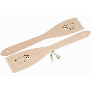 Beech wood spatula with laser cut-out - sheep