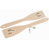 Beech wood spatula with laser cut-out - antlers
