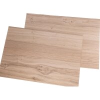 FSC® oak veneer wood panel, 6,5 mm MDF core, small-knotted and brushed 600 x 400 mm (+/-2 mm)
