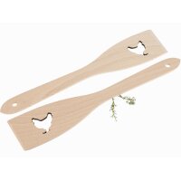 Beech wood spatula with laser cut-out - chicken