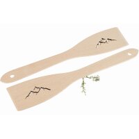 Beech wood spatula with laser cut-out - mountains