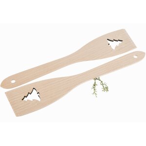 Beech wood spatula with laser cut-out - Fir tree