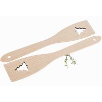 Beech wood spatula with laser cut-out - Fir tree