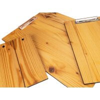 Historic old wood clipboard made from spruce | Holz Frank DIN A4 raw - Letter clip silver -