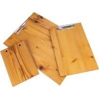 Historic old wood clipboard made from spruce | Holz Frank DIN A4 raw - Letter clip silver -