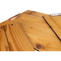 Historic old wood clipboard made from spruce | Holz Frank DIN A4 raw - Letter clip silver -