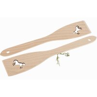 Beech wood spatula with laser cut-out - Horse