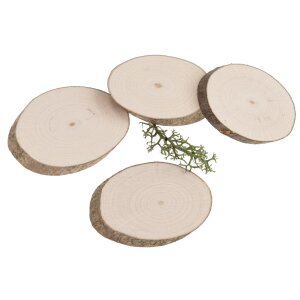 Tree slice with oval hazelnut bark - approx. 7 - 10 x 0.8 cm