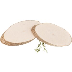 Tree slice with oval hazelnut bark - approx. 10 - 12 x 0.8 cm