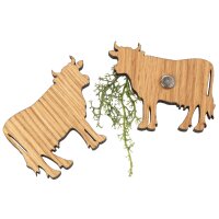 Holz Magnet in Kuh Form, geölt | Eiche geölt...