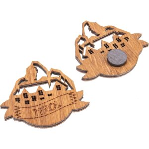 Wood magnet in mountain shape | Oiled oak FSC® certified