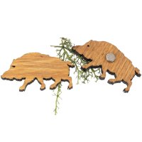 Holz Magnet in Wildschwein Form | Eiche geölt...