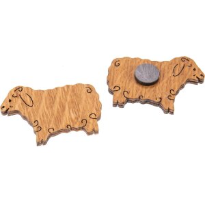 Holz Magnet in Schaf Form | Eiche geölt FSC® zertifiziert