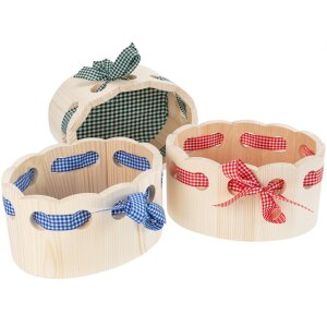 Wooden bread basket / bread basket oval - 24.5 x 18 x 12.5 cm