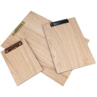 Holz Klemmbrett aus FSC® Eiche Kleinastig beidseitig gebürstet