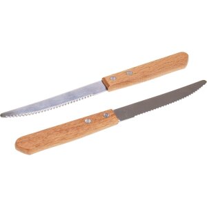 Knife - wooden handle - serrated edge - 21 cm