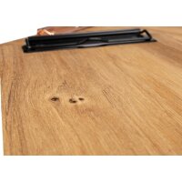 Holz Klemmbrett aus FSC® Eiche Kleinastig beidseitig gebürstet geölt DIN A4 - Klammer Used look – Alt Messing - Kantenschutzecken